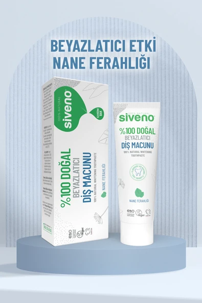 Siveno Doğal Diş Macunu Beyazlatıcı Nane Ferahlığı Florürsüz 65 gr - Resim 6