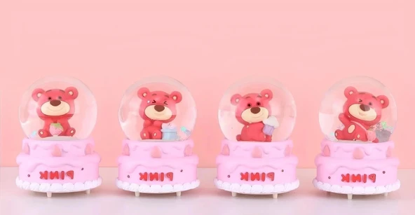 Ayıcıklı Işıklı Kar Küresi 7 Cm Alk3102 - 1