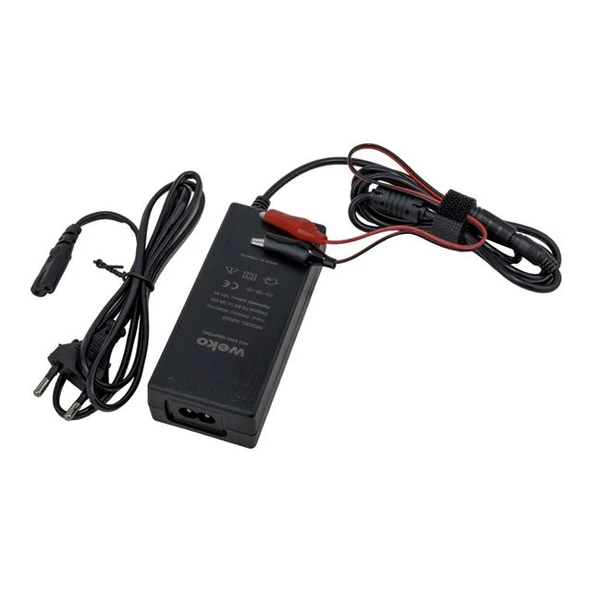Weko 12.6 Volt - 3 Amper 5.5*2.5 + Krokodil Uçlu Ledli Yerli Üretim Masaüstü Şarj Adaptörü - 3