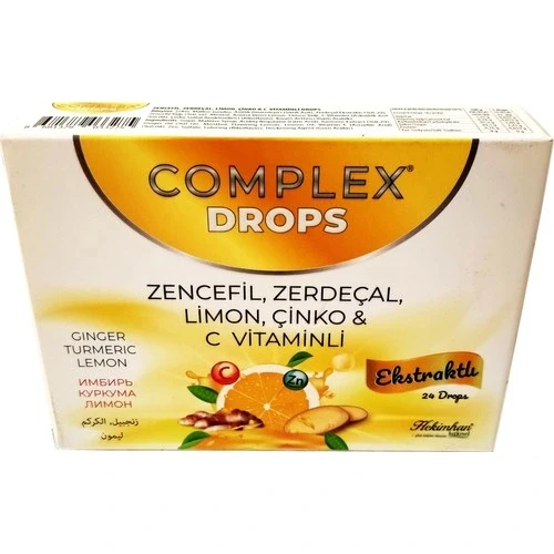Complex Drops Kuşburnu, Portakal & Ekinezyalı Ekstraktlı Bitkisel Pastil 24 Drops ürün görseli