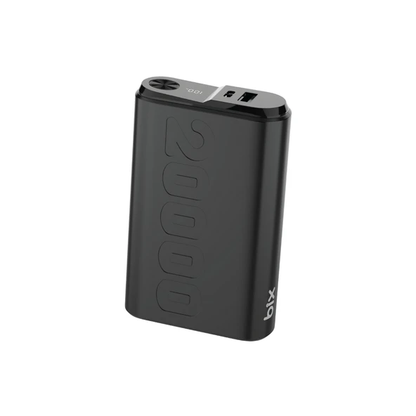Bix TPB24 20000mAh PD 20W USB-C ve USB-A QC 3.0 Çift Portlu 22.5W Süper Hızlı Şarj Destekli ve Dijital Ekranlı Mini Powerbank Siyah ürün görseli 1