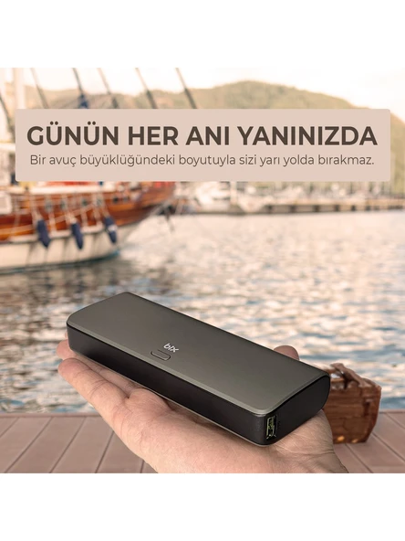 Bix PB203 20000mAh SCP 22.5W USB Çift Çıkışlı Dijital Ekranlı Portatif Powerbank Gri - Resim 5
