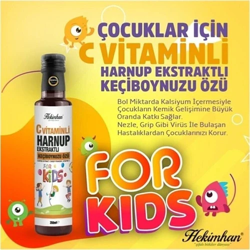 For Kıds ( C Vitaminli Harnup Ekstratlı Keçiboynuzu Özü) 350 Ml - Resim 2
