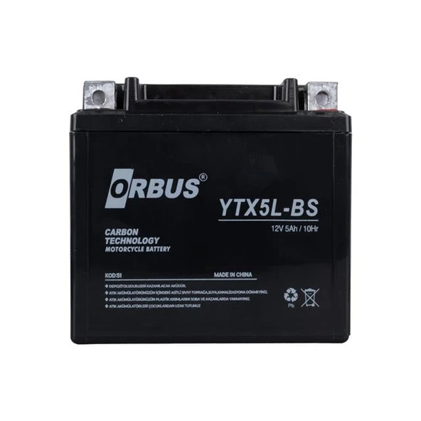 Orbus YTX5L-BS 12V 5A Motosiklet Aküsü (114 X 70 X 106 MM) (1.8Kg) - 2