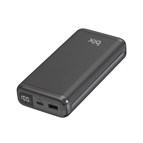 Bix PB204 20000mAh USB-A 22.5W ve Type-C PD 20W Çift Çıkışlı LED Ekranlı Powerbank Siyah - Resim 3