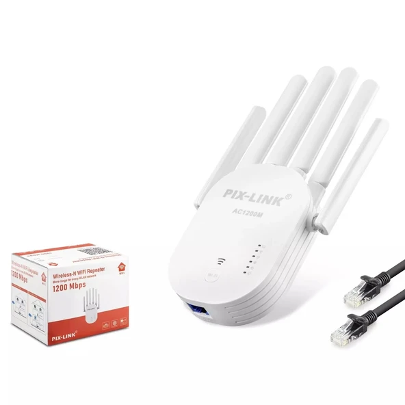 Pix-Link Wr60T Wifi Repeater 1200Mbps Beyaz ürün görseli