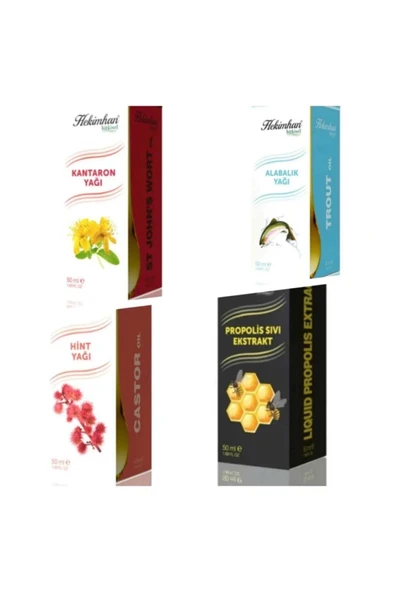 Kantaron 50 ml ve Alabalık 50 ml ve Hint 50 ml ve Propolis 50 ml - 1