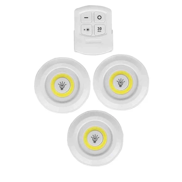 Uzaktan Kumandalı Yapışkanlı Led Spot Lamba Wt-364 - Resim 2