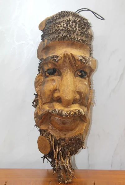 Ahşap Duvara Asmalı Yüz Figürü Sayang-10 ürün görseli