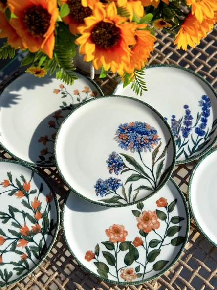 Porland Flower Garden 6 Kişilik Pasta Takımı 20CM 04PPO000225 ürün görseli 1