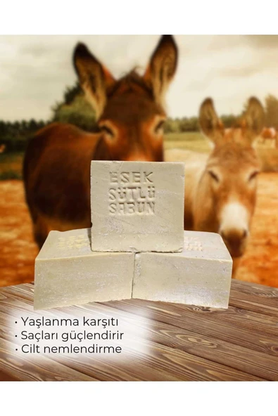 Eşek Sütü Sabun Doğal El Yapımı 3 Adet Yaşlanma Karşıtı