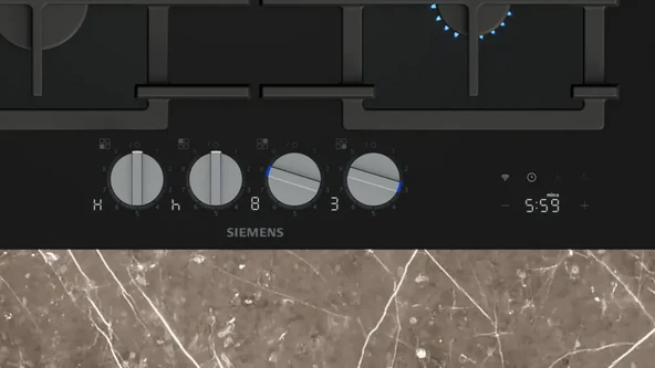 SİEMENS ER6A6PH40 iQ700 Gas hob 60 cm Tempered glass, Black - 3