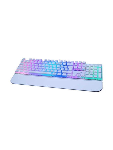 Turbox TR-MK10PD Pudding Tuşlu Bilek Destekli Blue Switch Rgb Beyaz Oyuncu Mekanik Klavye - 2