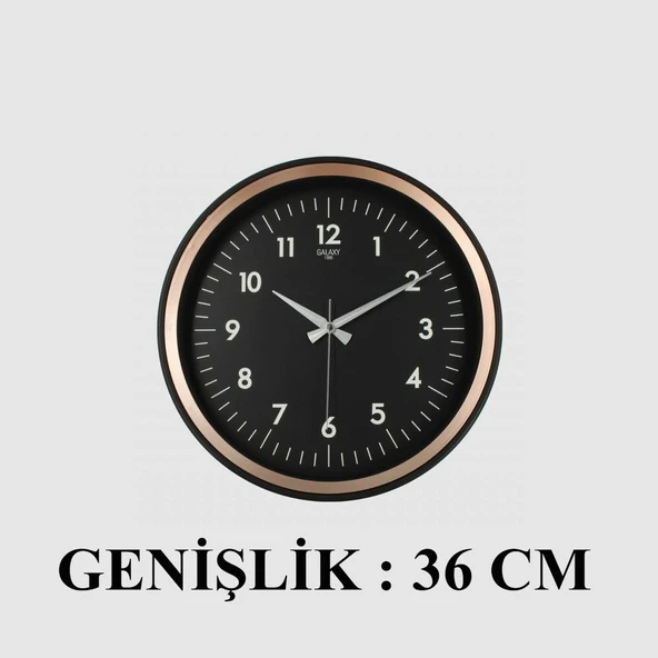 Dekoratif Duvar Saati Bakır Renk Çerçeve 36 CM - Resim 3