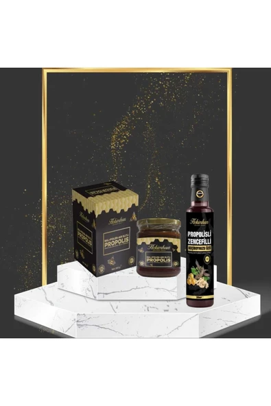 Bal Polen Arı Sütü Propolis 240 gr Propolisli Zencefilli Keçiboynuzu Özü 350 gr