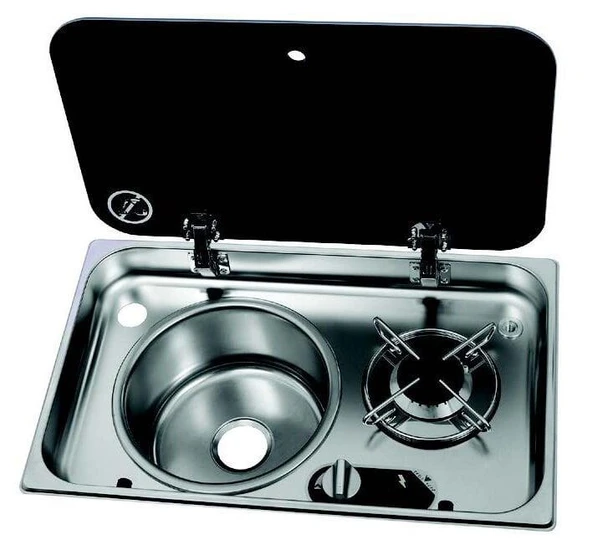 NAVY LOAD Cam Kapaklı Ocak ve Sol Evye NL24001 ürün görseli