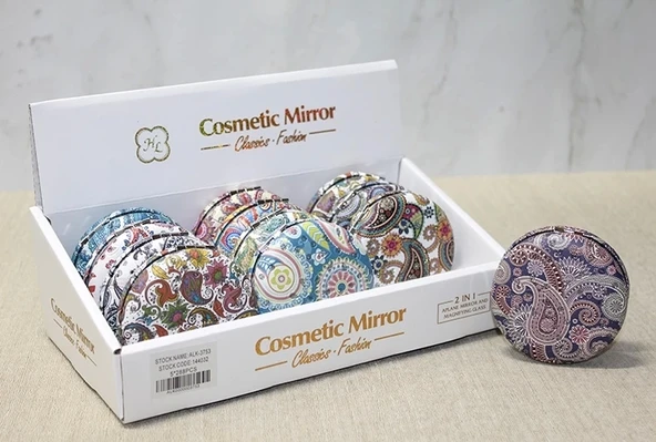 Taşlı Yuvarlak El Aynası Kalın Alk3753 ürün görseli