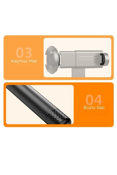 C10 Çok Amaçlı Tripod Kumandalı Selfie Çubuğu 183 Cm Siyah - 3