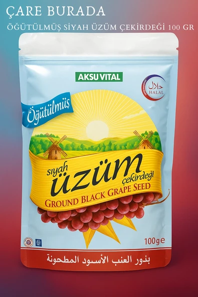 Öğütülmüş Siyah Üzüm Çekirdeği Tozu 100 gr ürün görseli 1