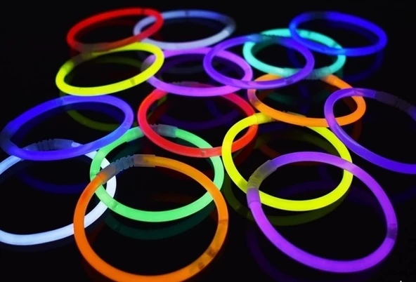Karanlıkta Yanan Parlayan Fosforlu Glow Çubuk Bileklik 50 Adet - 7