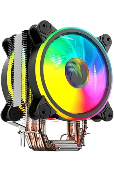 SESSİZ RGB LEDLİ CPU COOLER INTEL AMD SOĞUTUCU FAN BLOK LGA775 LGA1150 LGA1156 LGA1366 LGA1700 AM4 FM2 FM1 AM2+ AM2 AME+ AM3 ANAKARTLAR UYUMLUDUR SIFIR ÜRÜN KUTULU ürün görseli
