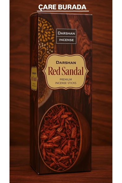Darshan Incense - Red Sandal 20'li Çubuk Tütsü (Stres & Kaygı Azaltma) ürün görseli