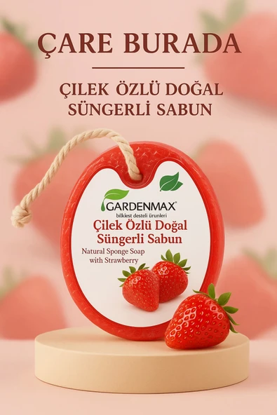 Gardenmax - Çilek Özlü Doğal Süngerli Sabun ürün görseli