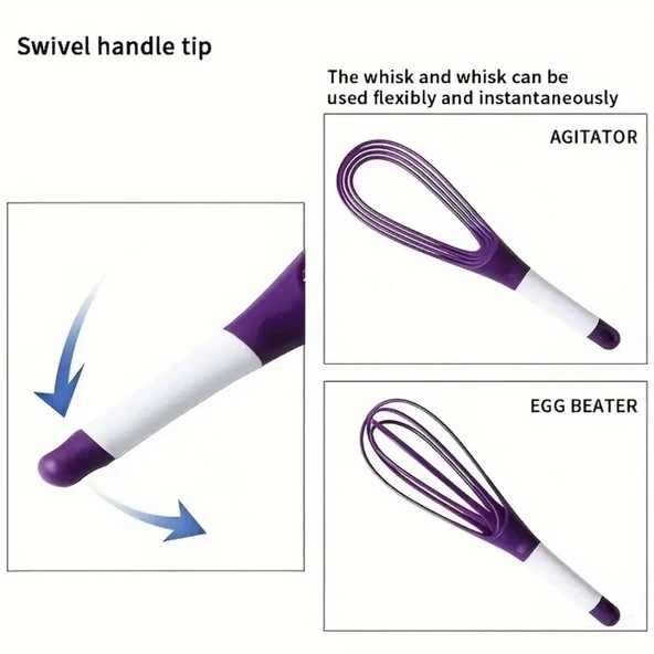 Silikon Saplı 2 İşlevli Çırpıcı (balon Ve Düz) - Resim 5