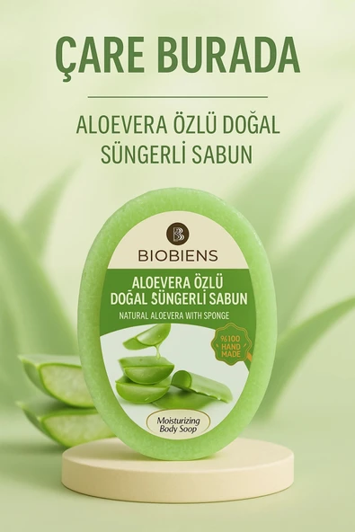 Biobiens - Aloevera Özlü Doğal Süngerli Sabun 135 gr ürün görseli