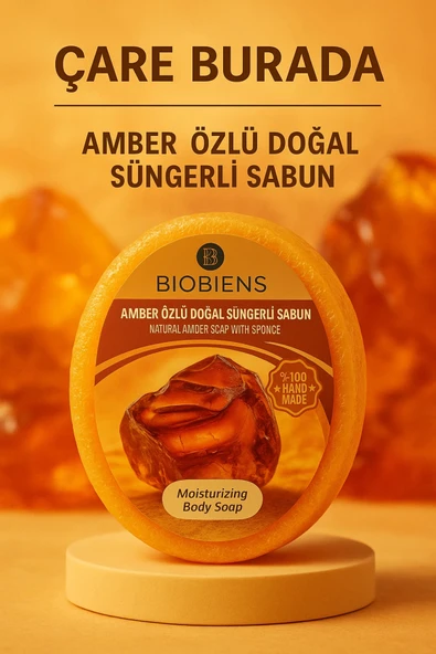 Biobiens - Amber Özlü Doğal Süngerli Sabun 135 gr ürün görseli