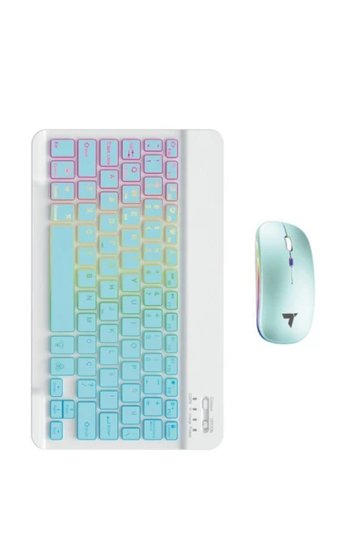 09 Şarj Edilebilir RGB Işıklı Kablosuz Klavye Mouse Seti - 10
