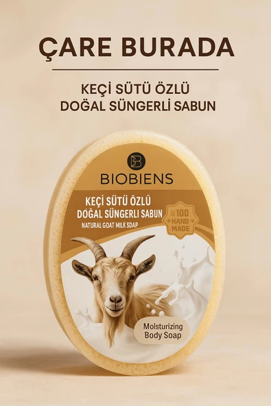 Biobiens - Keçi Sütü Özlü Doğal Süngerli Sabun 135 gr