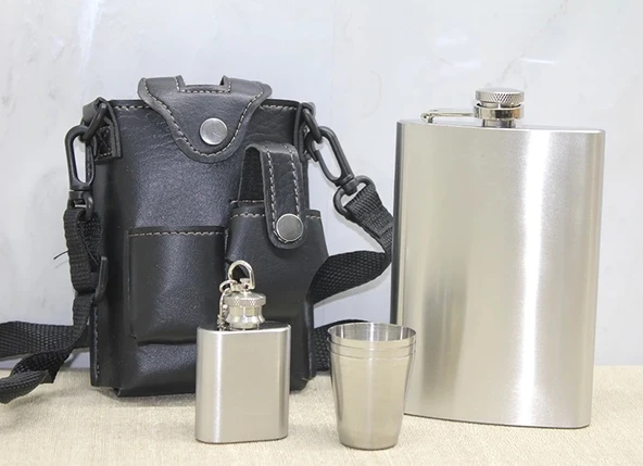 Deri Kılıflı Matara Seti Alk3928 ürün görseli