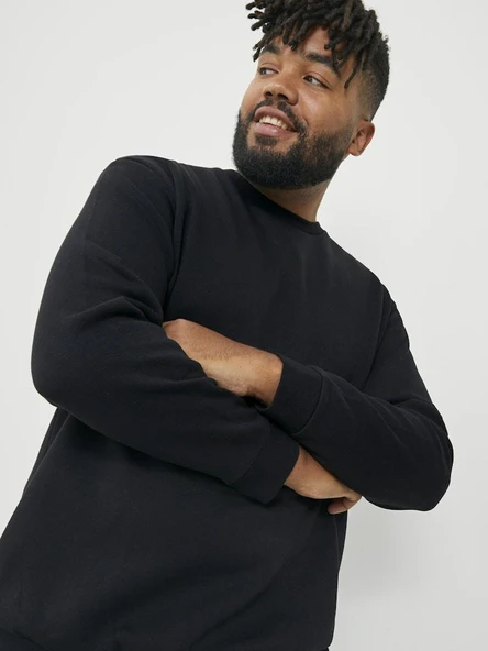 Jack Jones Bradley Bisiklet Yaka Büyük Beden Erkek Sweat 12250594 - 2