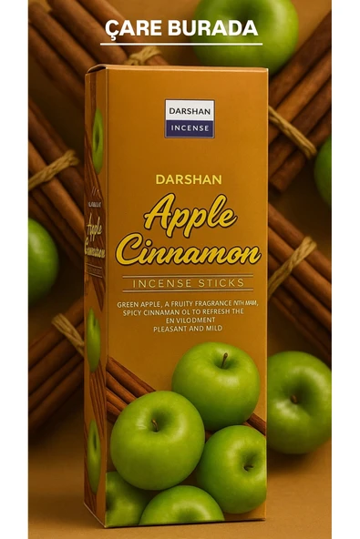 Darshan Incense - Apple & Cinnamon 20'li Çubuk Tütsü (Elma & Tarçın) ürün görseli