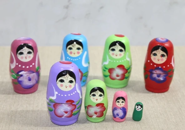 4'lü Ahşap Matruşka Alk3814 - 1