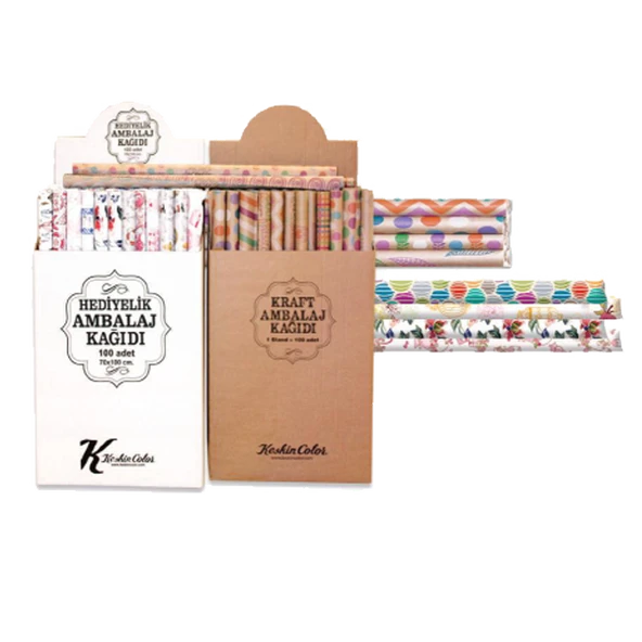 Keskin Color Ambalaj Kağıdı (100 lü) Kraft Tekli Rulo 70x100 100351-99 - Resim 2