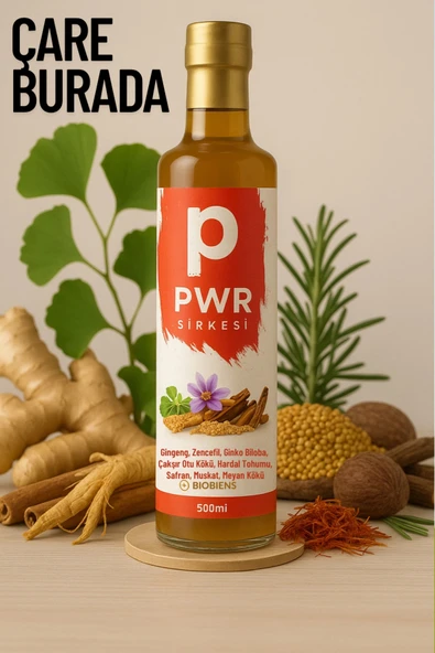 Ginseng & Meyan Kökü & Safran Sirkesi 500 ml (Muskat, Çakşır Otu Kökü, Ginko Biloba) ürün görseli 1