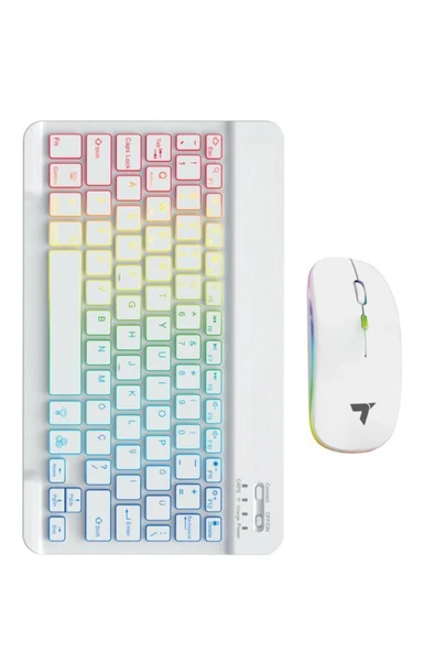 09 Şarj Edilebilir RGB Işıklı Kablosuz Klavye Mouse Seti - 5