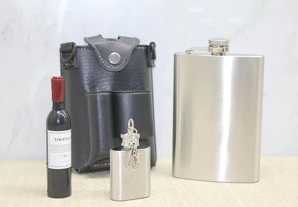 Deri Kılıflı Matara Seti Alk3927 ürün görseli