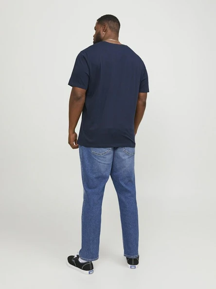Jack Jones Carp Logo Büyük Beden Erkek Tişört 12184987 - 4