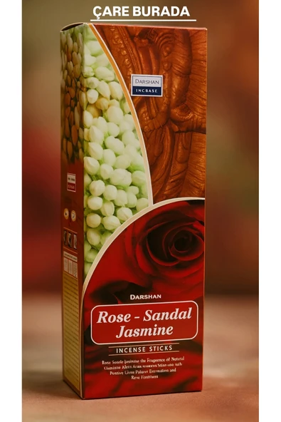 Darshan Incense - Rose & Sandal & Jasmine 20'li Çubuk Tütsü (Gül & Sandal & Yasemin) ürün görseli