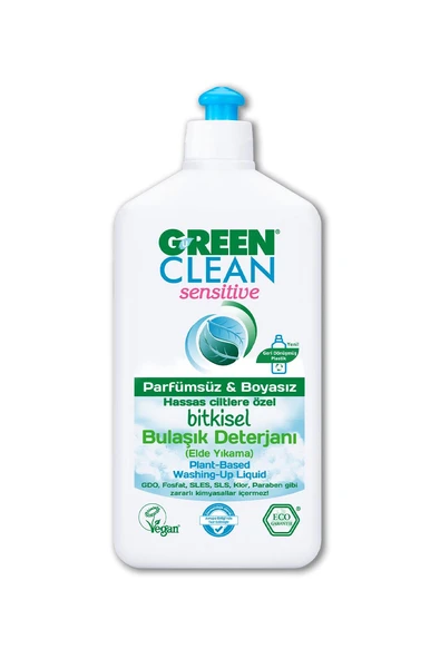 U Green Clean Sensitive Parfümsüz Kokusuz Bitkisel 500 ml Sıvı Bulaşık Deterjanı ürün görseli