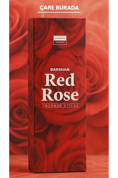 Darshan Incense - Kırmızı Gül 20'li Çubuk Tütsü (Öz Sevgi & Romantizm & Sevgi) ürün görseli