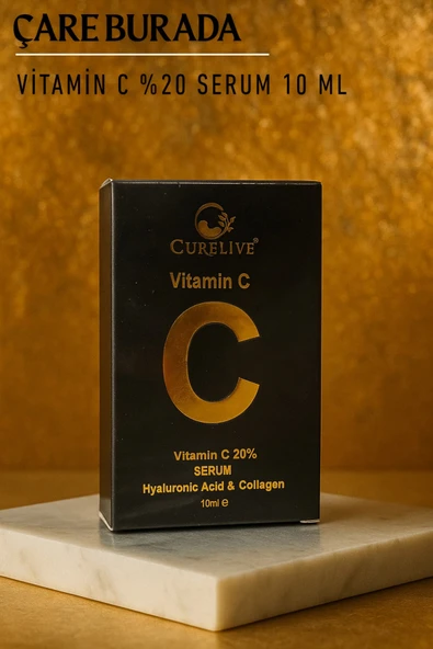 Curelive - %20 C Vitamini Serum 10 Ml (Hyaluronik Asit & Kolajen) ürün görseli 1
