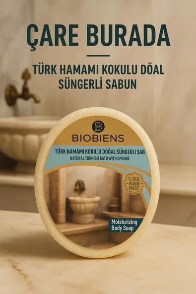 Biobiens - Türk Hamamı Kokulu Doğal Süngerli Sabun 135 gr ürün görseli