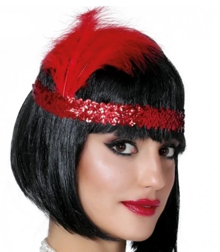 7039ler 8039ler Ve 9039lar Temalı Kırmızı Renk Çarliston Saç Bandı ürün görseli