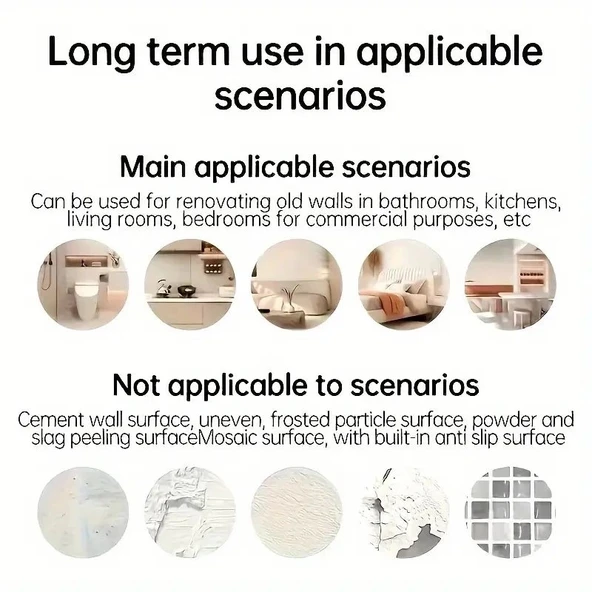 Beyaz Mermer Desenli Alüminyum Plastik Duvar Sticker (30*30) - Resim 5