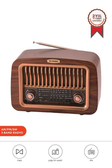 Torima D-59 Ahşap Nostalji Radyo Kablosuz Bluetooth Hoparlör ürün görseli
