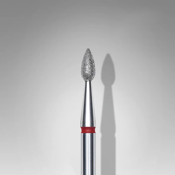 Staleks Elmas Manikür Freze Ucu Sivri Damla Model Kırmızı 5mm FA40R023-5 ürün görseli